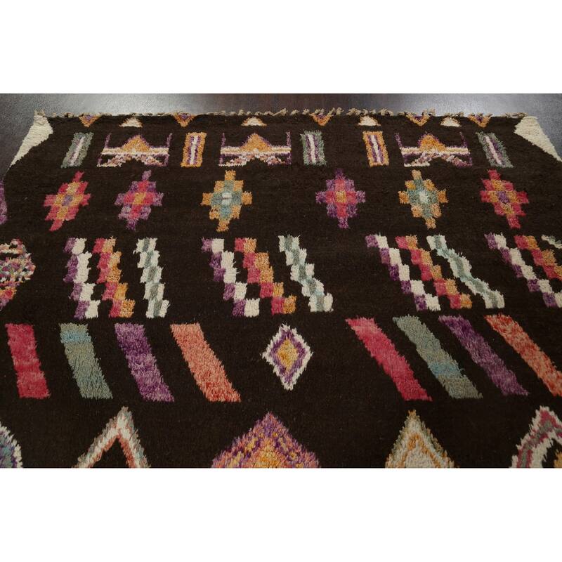Tribal Oriental Moroccan Dining Room Area Rug Wool Hand-knotted Carpet - 9'0" x 11'6"