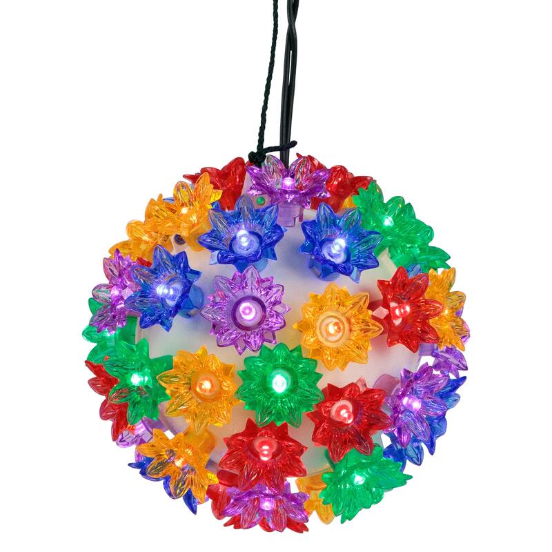 LED Lighted Hanging Starlight Sphere Outdoor Christmas Decoration- 6"