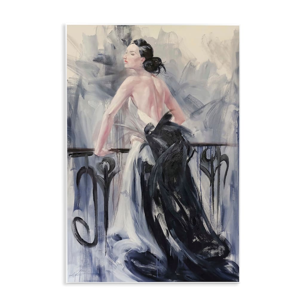 Stupell Elegant Woman Against Railing Wall Plaque Art Design By Lucille Lee