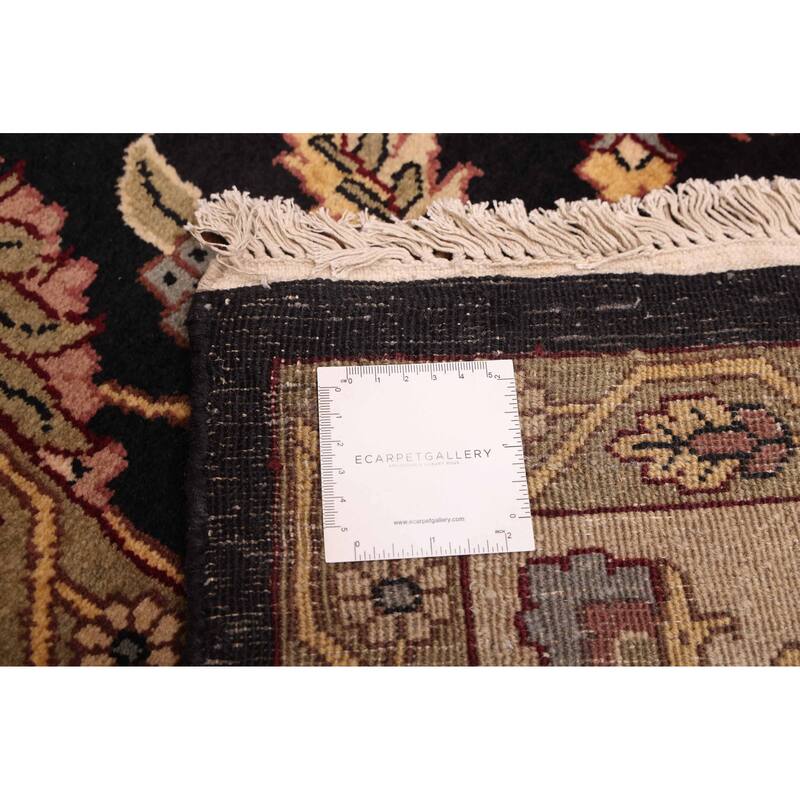 ECARPETGALLERY Hand-knotted Finest Agra Jaipur Black Wool Rug - 7'10 x 10'2