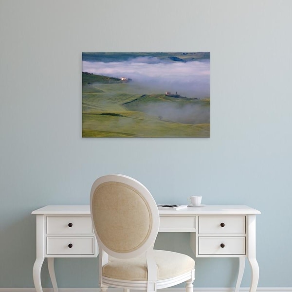 Easy Art Prints Terry Eggers's 'Villa With Wheat Fields In Fog' Premium Canvas Art
