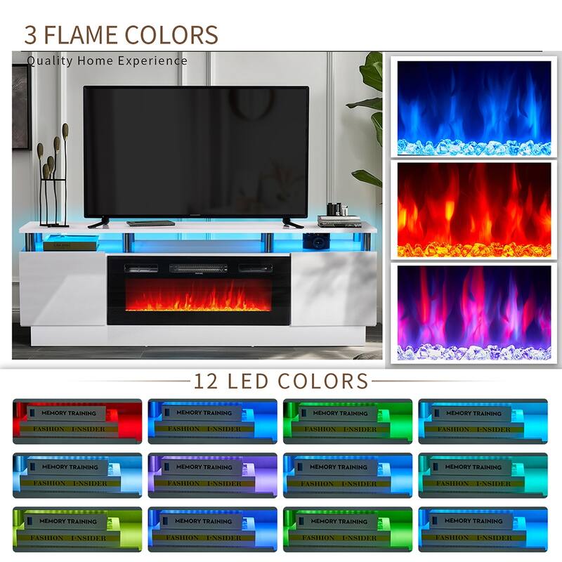 70'' Fireplace TV Stand with 36" Electric Fireplace