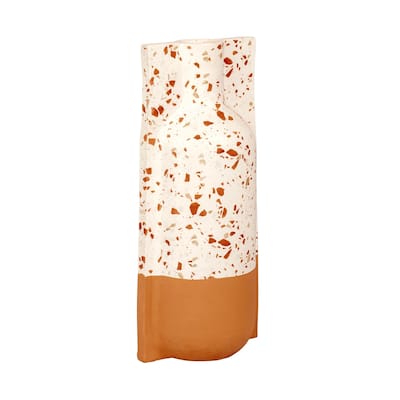 Urbino Handmade Ceramic Vase - White Terrazzo/Terracotta