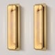 preview thumbnail 1 of 34, KAYLA 1-Light Gold LED Wall Sconce, Natural Alabaster Wall Sconce,Outdoor Sconce Rectangular Bedside Wall Lighting GOLD-2 PACK