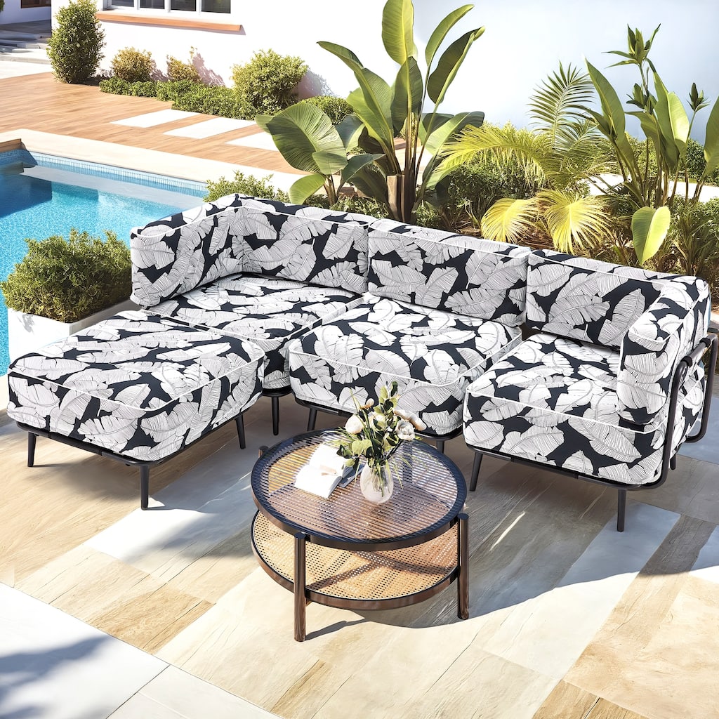 Inflatable Couch Set - Portable Outdoor Air Sofa with Aluminum Frame, Waterproof Oxford Fabric for Camping, Patio,Beach