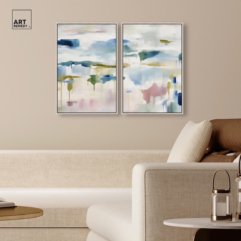 Veil of Azure I Canvas Set of 2 by Art Remedy