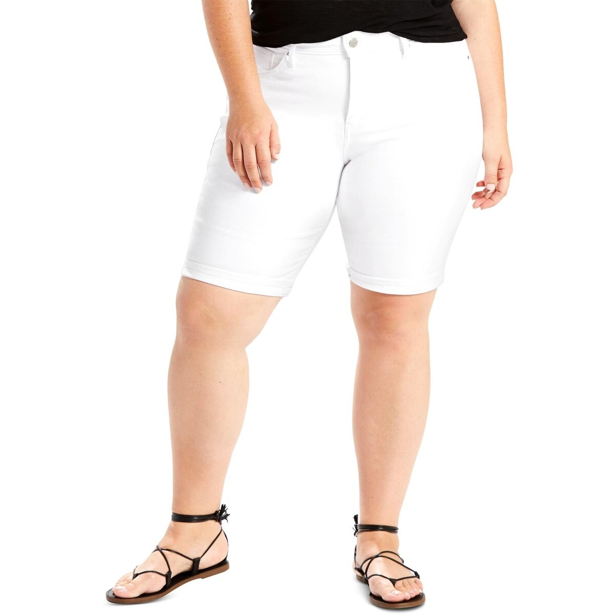 white levi bermuda shorts