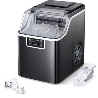 Countertop Stainless Steel Ice Machine , Portable Compact Ice Cube ...