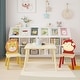 preview thumbnail 2 of 7, Kids Table and 2 Chairs Set,3 Pieces Toddler Table and Chair Set,Wooden Activity Play Table Set (Lion&Monkey)