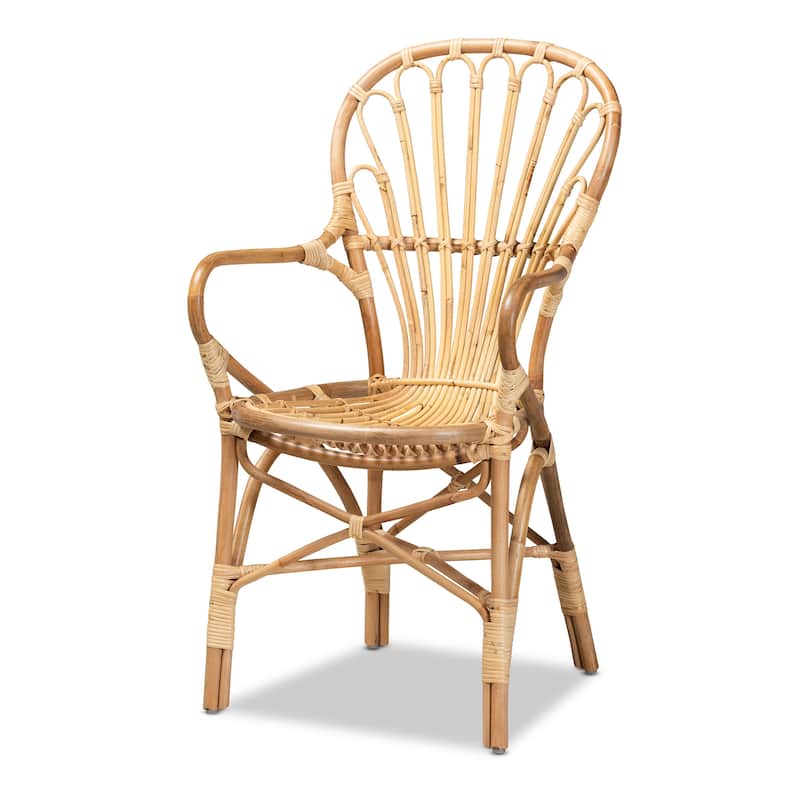 Sheraton Modern Natural Finished Rattan Dining Chair - Neutral