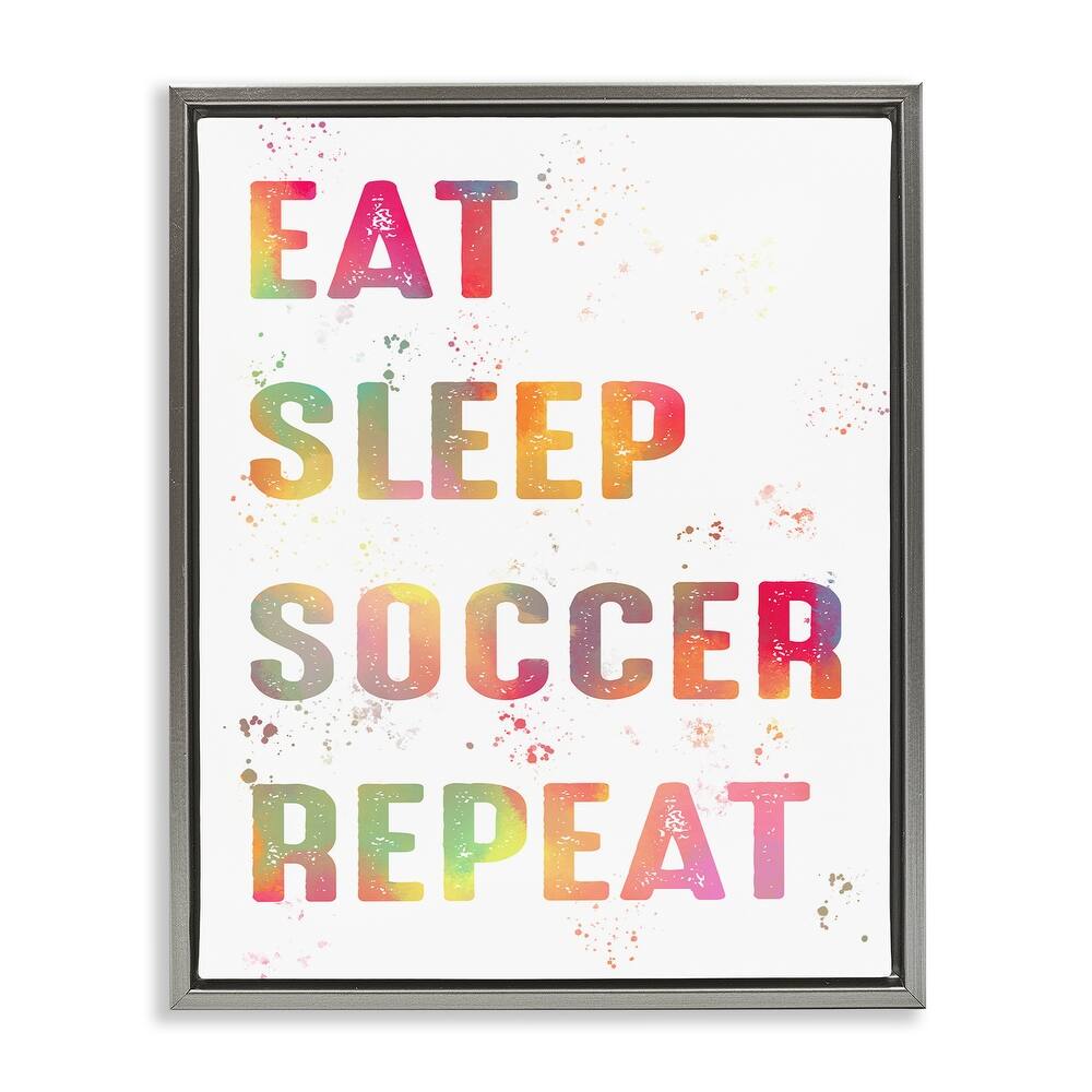 Stupell Pastel Soccer Motivation Framed Floater Canvas Wall Art Design By Marcus Prime