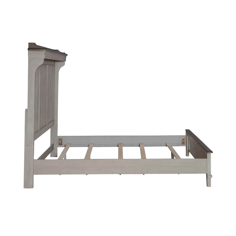 Liberty Furniture Ivy Hollow Mantle Bed, Dresser & Mirror, Chest, Night Stand - King, Queen