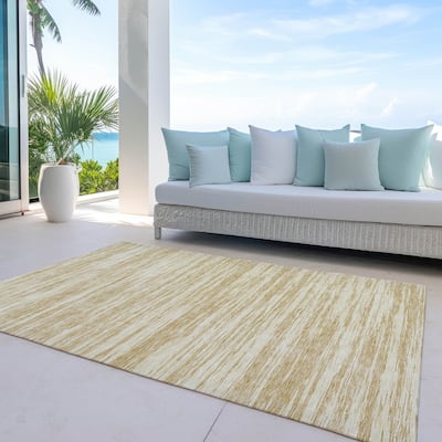 Machine Washable Indoor/ Outdoor Casual Ombre Chantille Rug