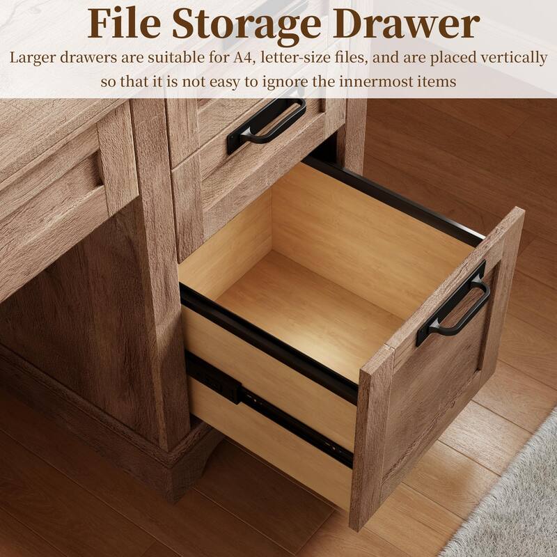 Farmhouse Executive Desks, Wood Computer Writing Desk for home office