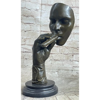Havana Man Smoking Cigar Bronze Statue Sculpture Modern Art 15 Inches X 8 Inches