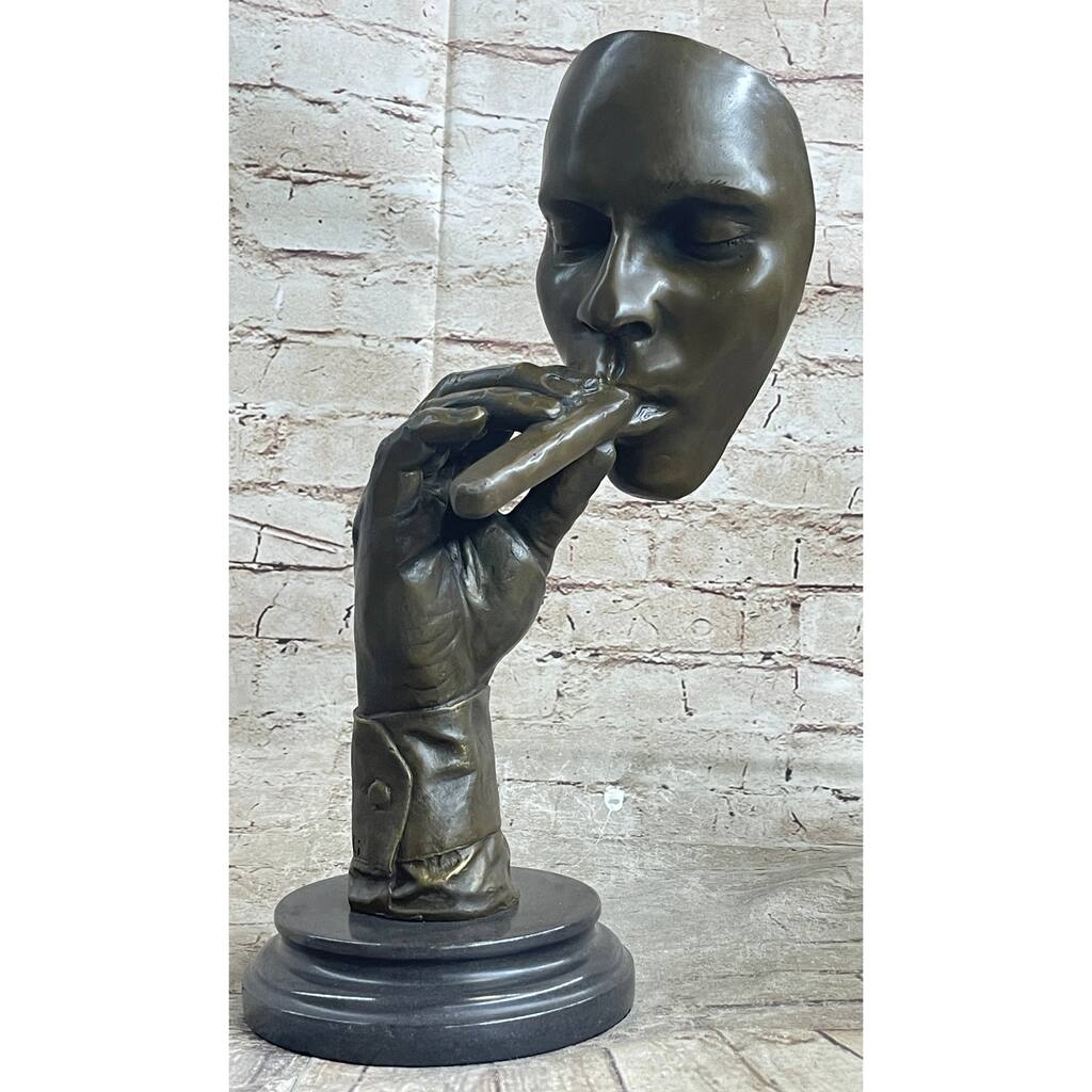 Havana Man Smoking Cigar Bronze Statue Sculpture Modern Art 15 Inches X 8 Inches