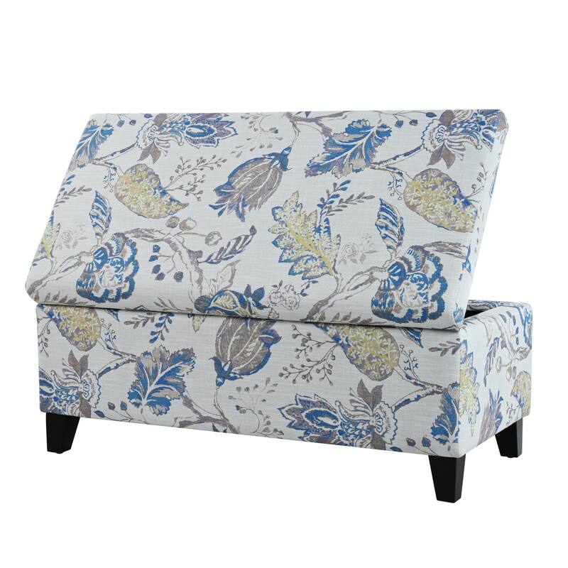 Breanna Floral Upholstered Storage Ottoman by Christopher Knight Home