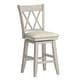 preview thumbnail 49 of 65, Eleanor Double X Back Wood Swivel Bar Stool by iNSPIRE Q Classic Counter Height - Antique White