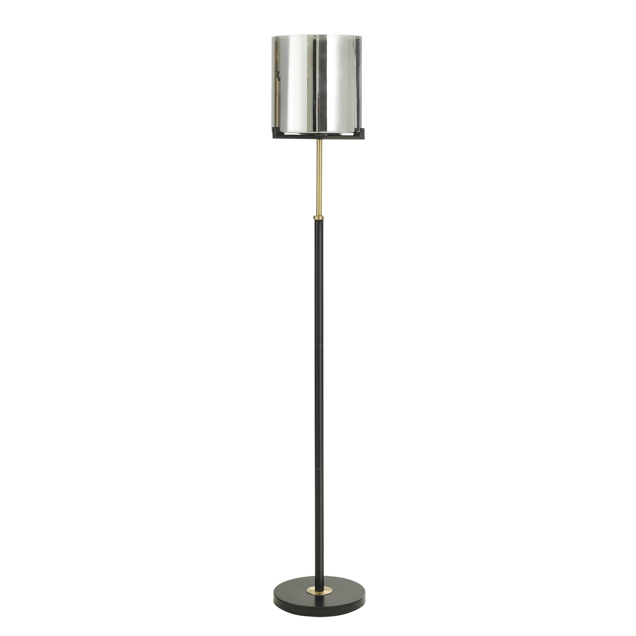 StyleCraft Urban Smoke Steel Floor Lamp - Smoked Chrome Shade