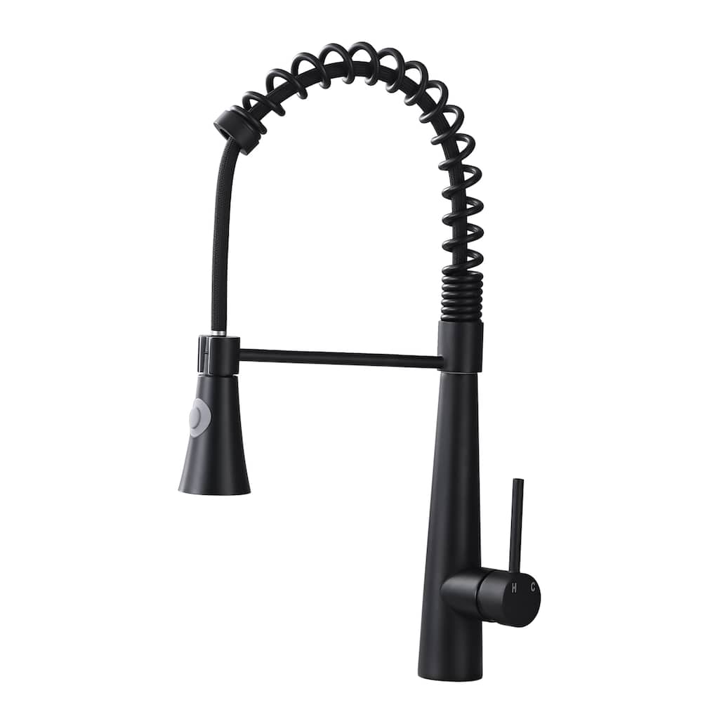 Topcraft Single Handle Pull Down Spring High Arc Kitchen Faucet