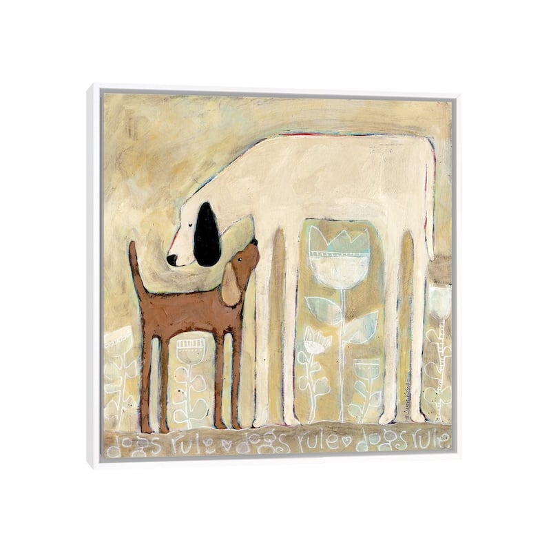 iCanvas "Dogs Rule" by Teresa Kogut Framed Canvas Print - White - 18x18