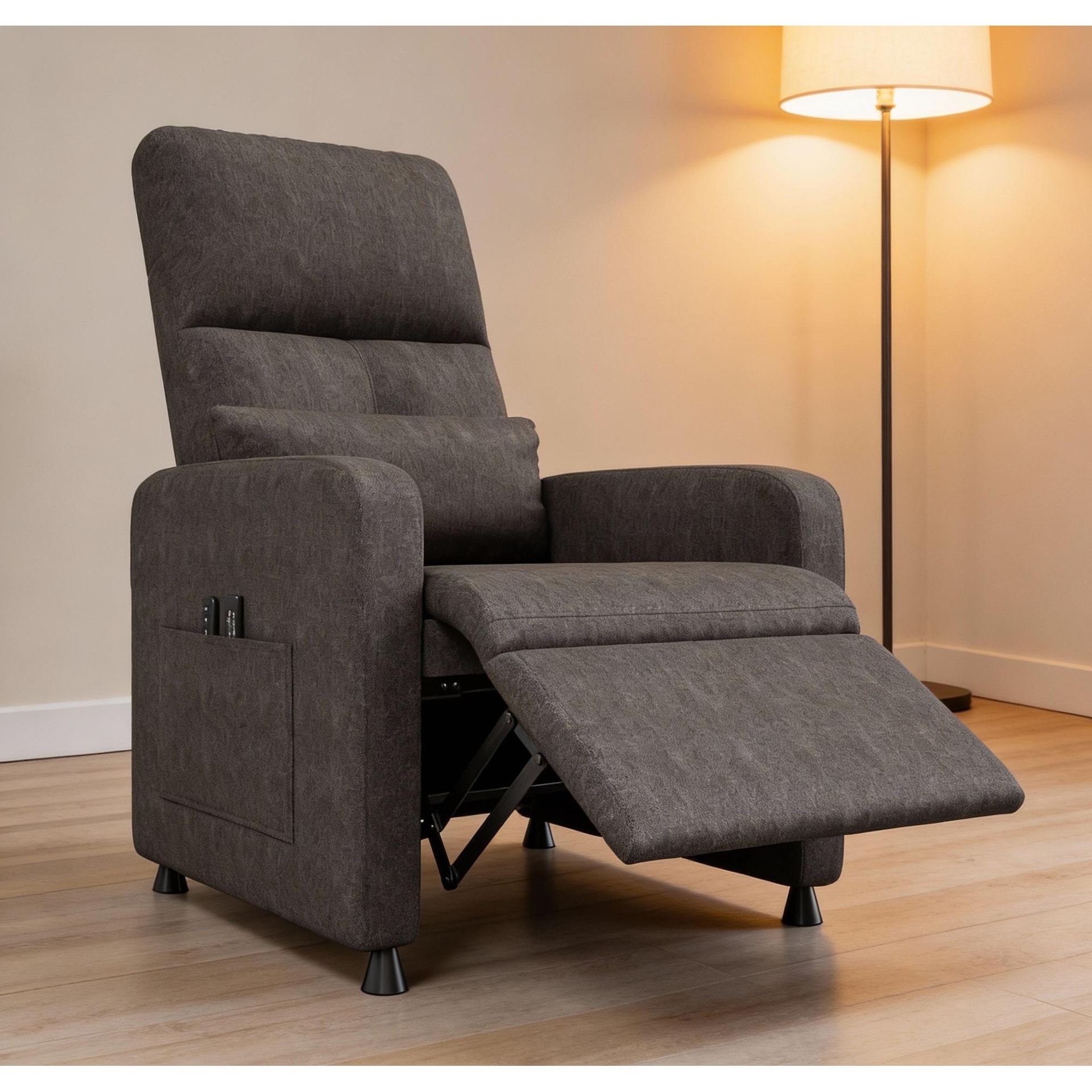 Power Recliner Chair, with 2 Side Pockets and USB Port