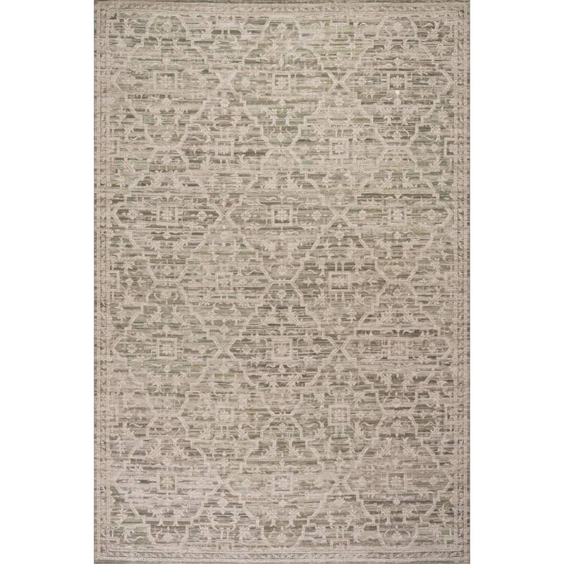 Nuloom Deliora Traditional Diamond Area Rug - 4' x 6' - Green - Rectangle