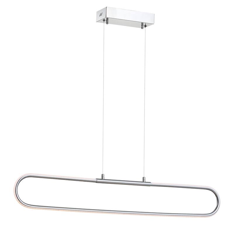 Makena 39" Dimmable Adjustable Integrated LED Metal Linear Pendant, by JONATHAN Y