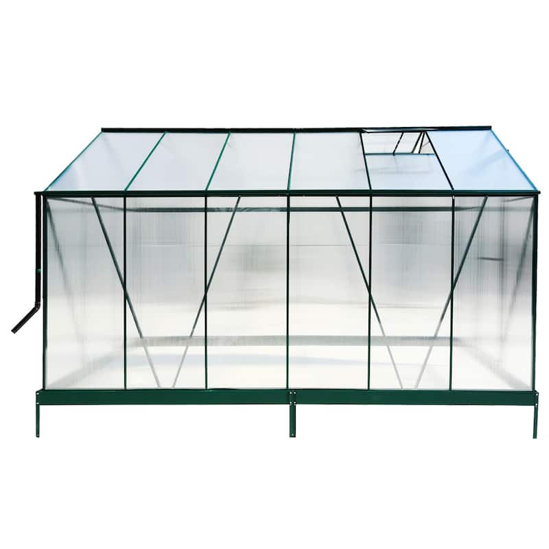 Heavy Duty Aluminum Outdoor Polycarbonate Greenhouse with Rain Gutter