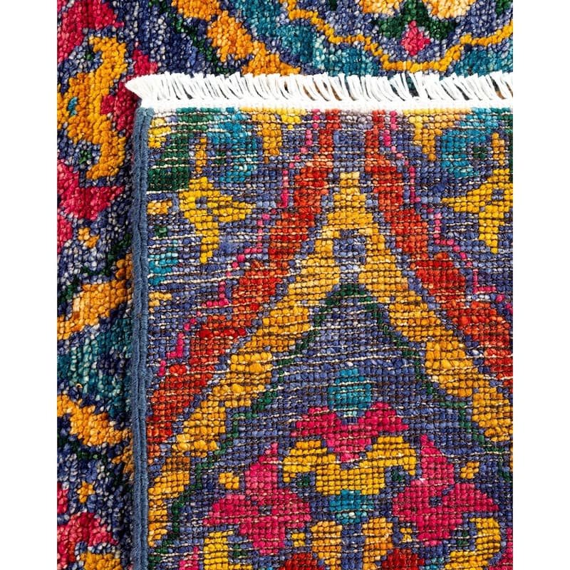 Overton Hand Knotted Wool Vintage Inspired Modern Contemporary Modern Multi Area Rug - 4' 0" x 6' 0"