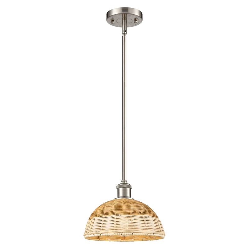 Innovations Lighting Endless Possibilities Ballston - Bristol Natural II - 1 Light 9" Stem Hung Mini Pendant - Brushed Satin Nickel