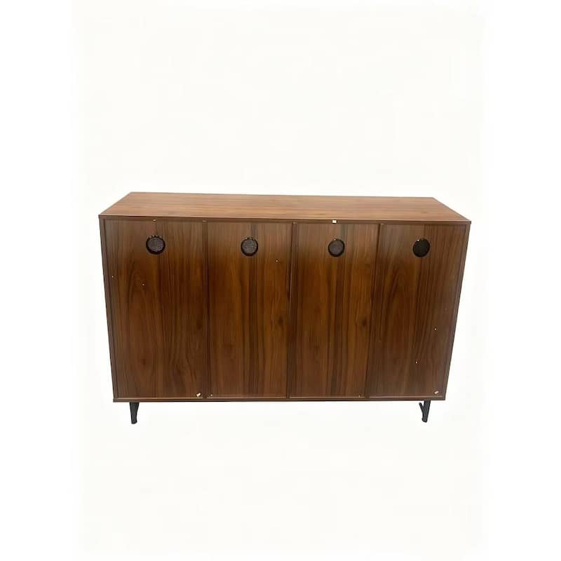 GDF Studio - Marlow Modern Wood Sideboard with Wave Relief Design and Iron Legs