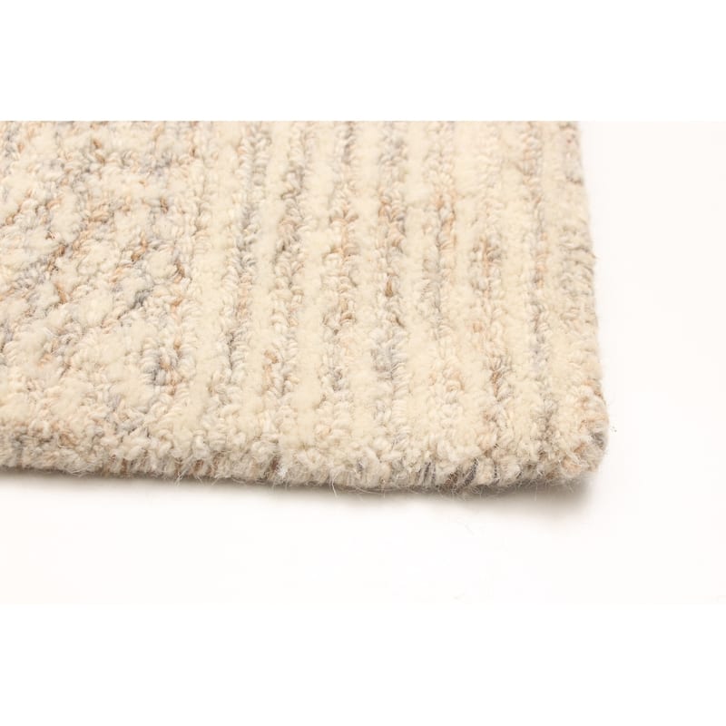 ECARPETGALLERY Hand Tufted Timeless Cream Wool Rug - 5'3 x 7'8