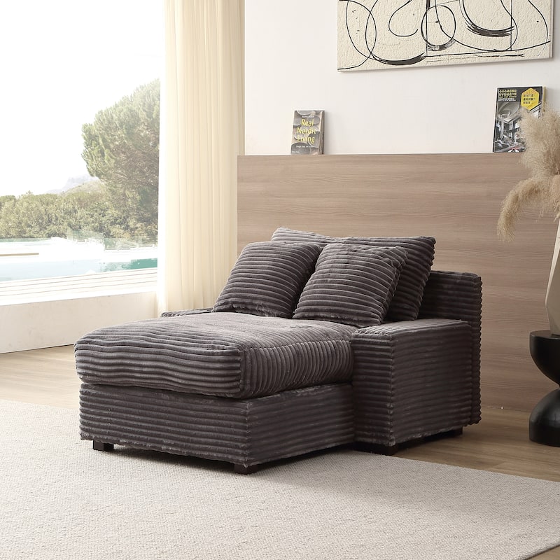 Stylish Corduroy Upholstery Sleeper Sofa Bed Daybed Couch Chaise Lounge for Living Room and Bedroom