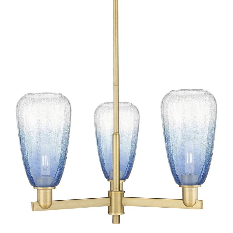 Innovations Lighting 716-3CR-9-18 Brookhaven Almond Chandelier - Brushed Brass / Sapphire Blue