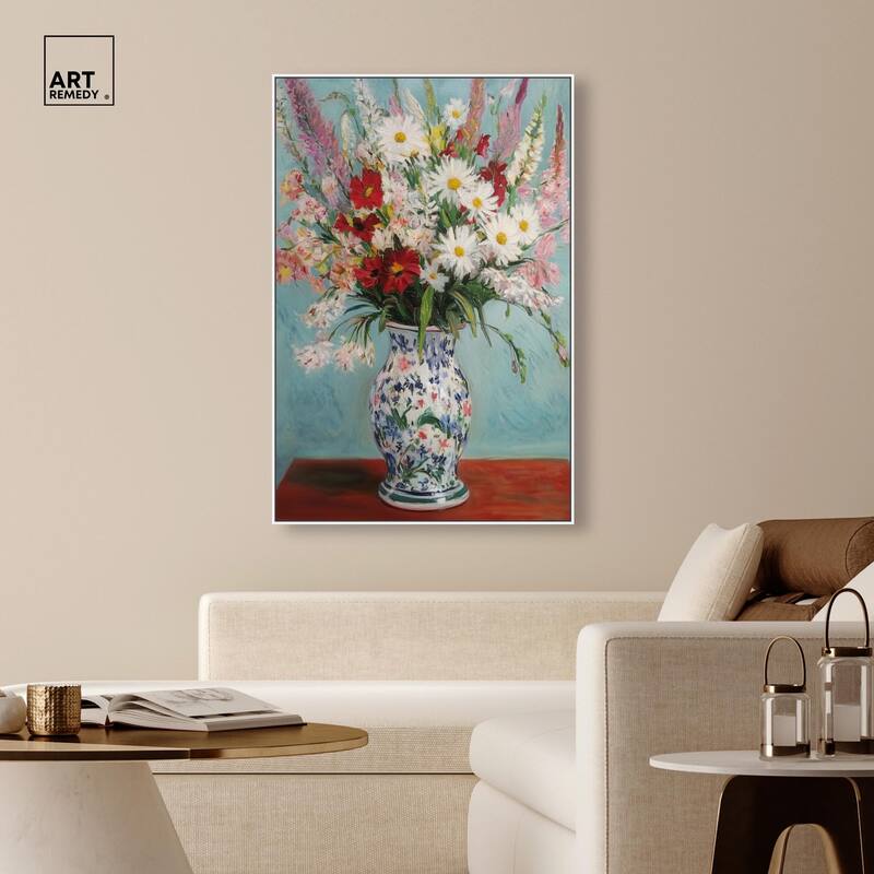 Flowers on a Table Canvas by Art Remedy