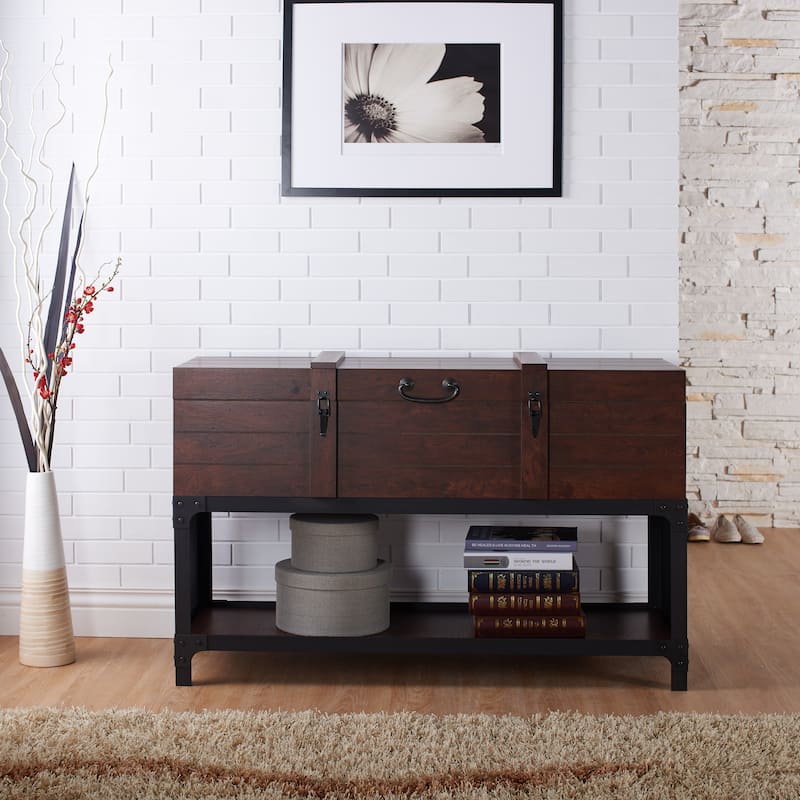DH BASIC Vintage Trunk Style 47" Storage Console Table by Denhour