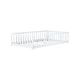 preview thumbnail 46 of 84, Montessori Twin Size Toddler Floor Bed with Fence without Door, Open-row Design Wood Frame Platform Bed with Safety Guardrails