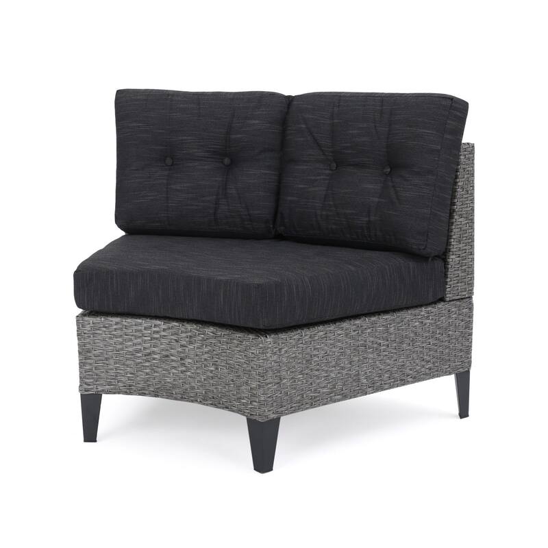 Outdoor Wicker Curved Sectional Sofa Set with Waterproof Cushions