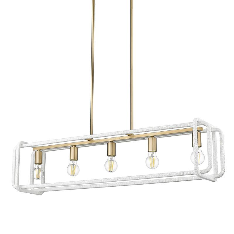 Golden Lighting 6085-LP WR Camden 5 Light 42" Wide Linear Pendant