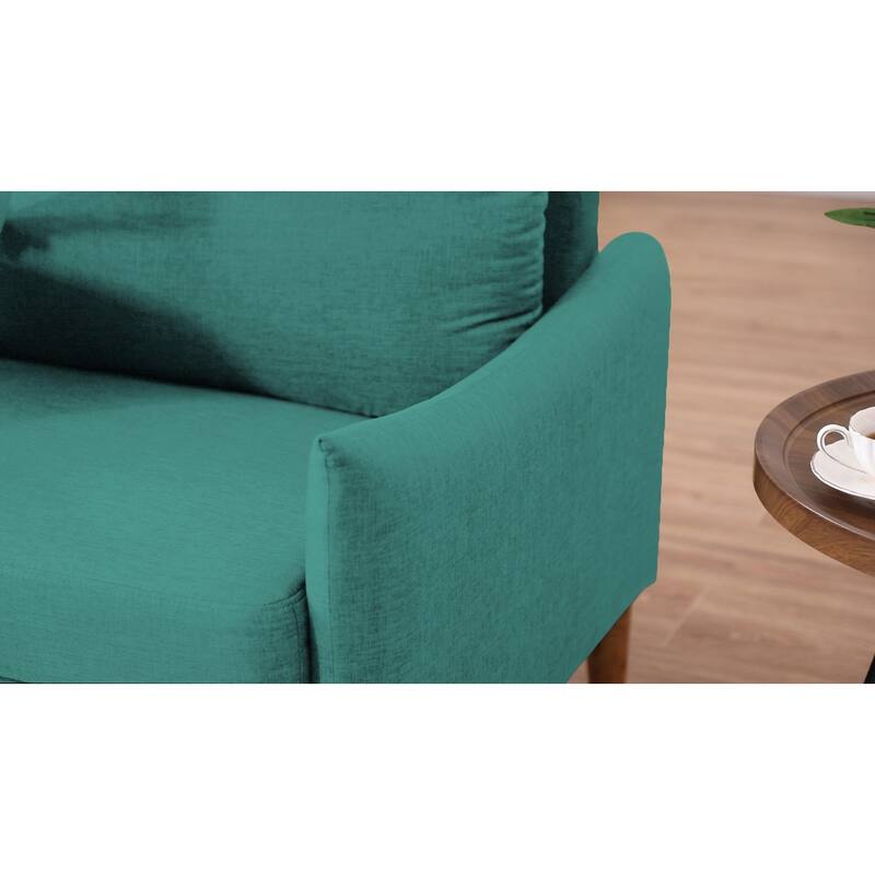 Light Green Reclining Loveseat Flared Arms Sleeper Sofa Accent Settee