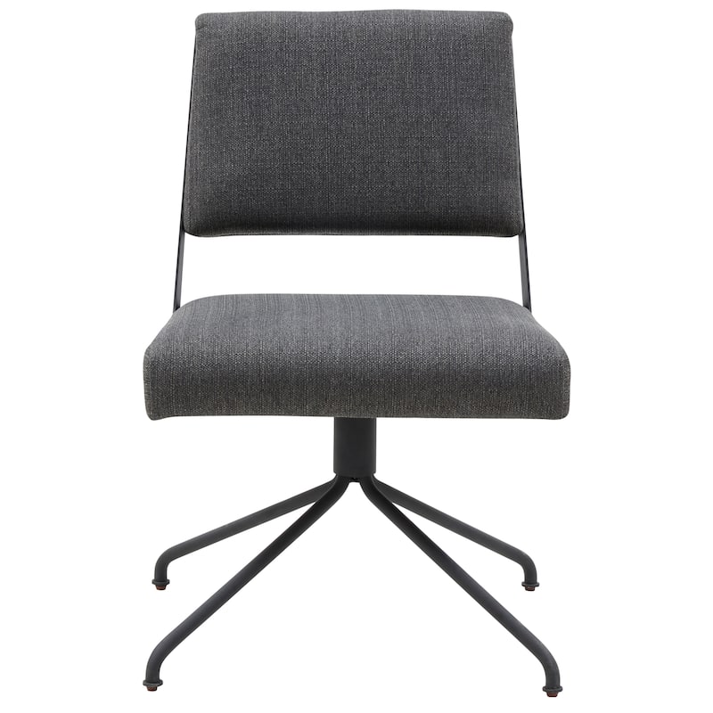 SAFAVIEH Couture Kanja Swivel Office Chair - 22Wx24Dx34H - Slate Grey/Black