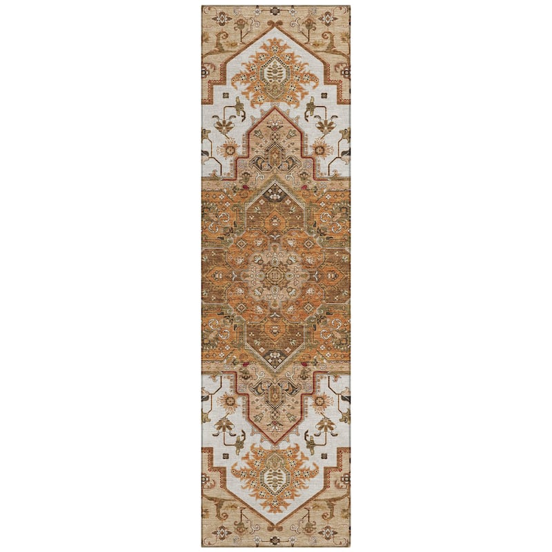 Machine Washable Indoor/ Outdoor Persian Traditional Chantille Rug