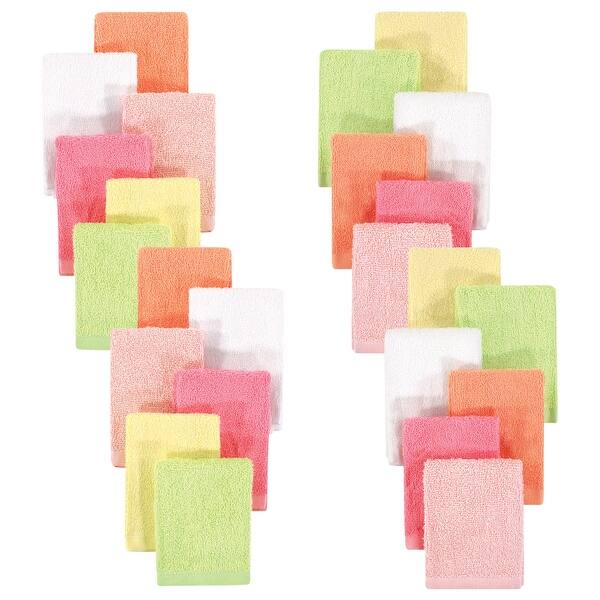 slide 1 of 1, Hudson Baby Infant Girl 24Pc Rayon from Bamboo Woven Washcloths, Citrus, One Size - Citrus - One Size One Size - Citrus