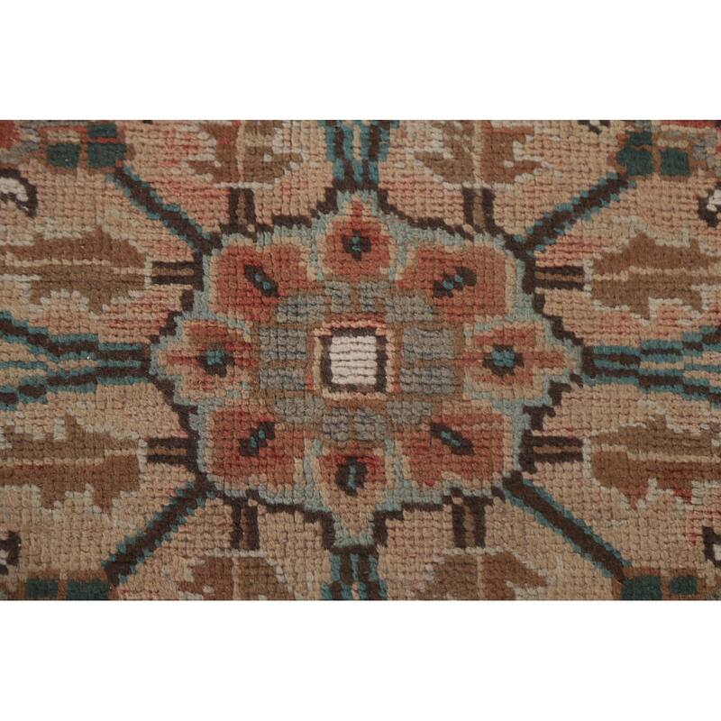 Hand Knotted Oriental 100% Wool Carpet Traditional Medallion Red Heriz Area Rug - 11' 5'' X 8' 5''