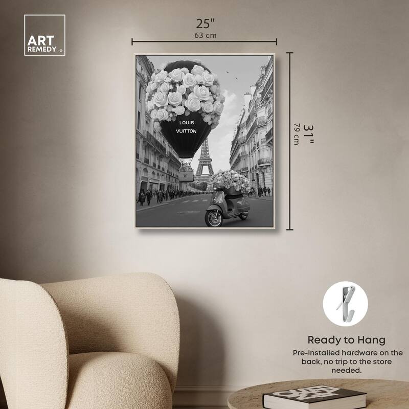 Scooter and Glam Balloon Canvas by Art Remedy