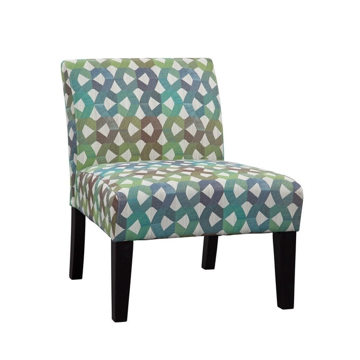 Avington Armless Slipper Accent Chair - Fairyland Green and Blue