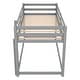preview thumbnail 8 of 7, Gray Twin over Twin Solid Wood Floor Low Bunk Bed with Ladder & Guardrails