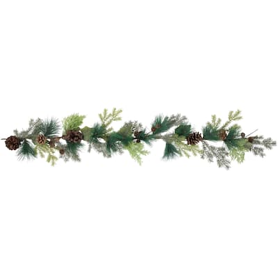 5' x 6" Pine Cone and Cedar Artificial Christmas Garland, Unlit
