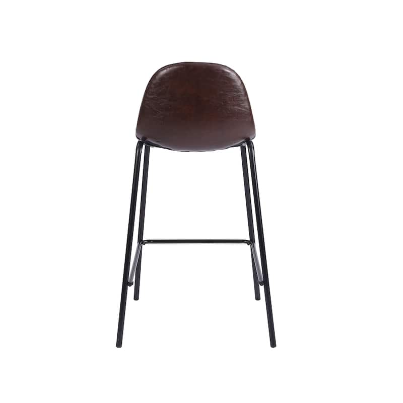 Porthos Home Tave Counter Stools Set Of 2, PU Leather Upholstery, Iron Legs